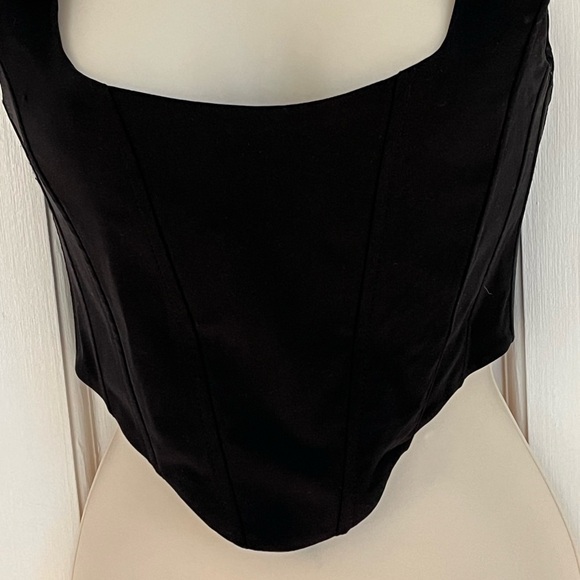 White Fox Boutique Women's Keep Me Close Black Bustier Tank Crop Top Sexy Chic S - Picture 6 of 14